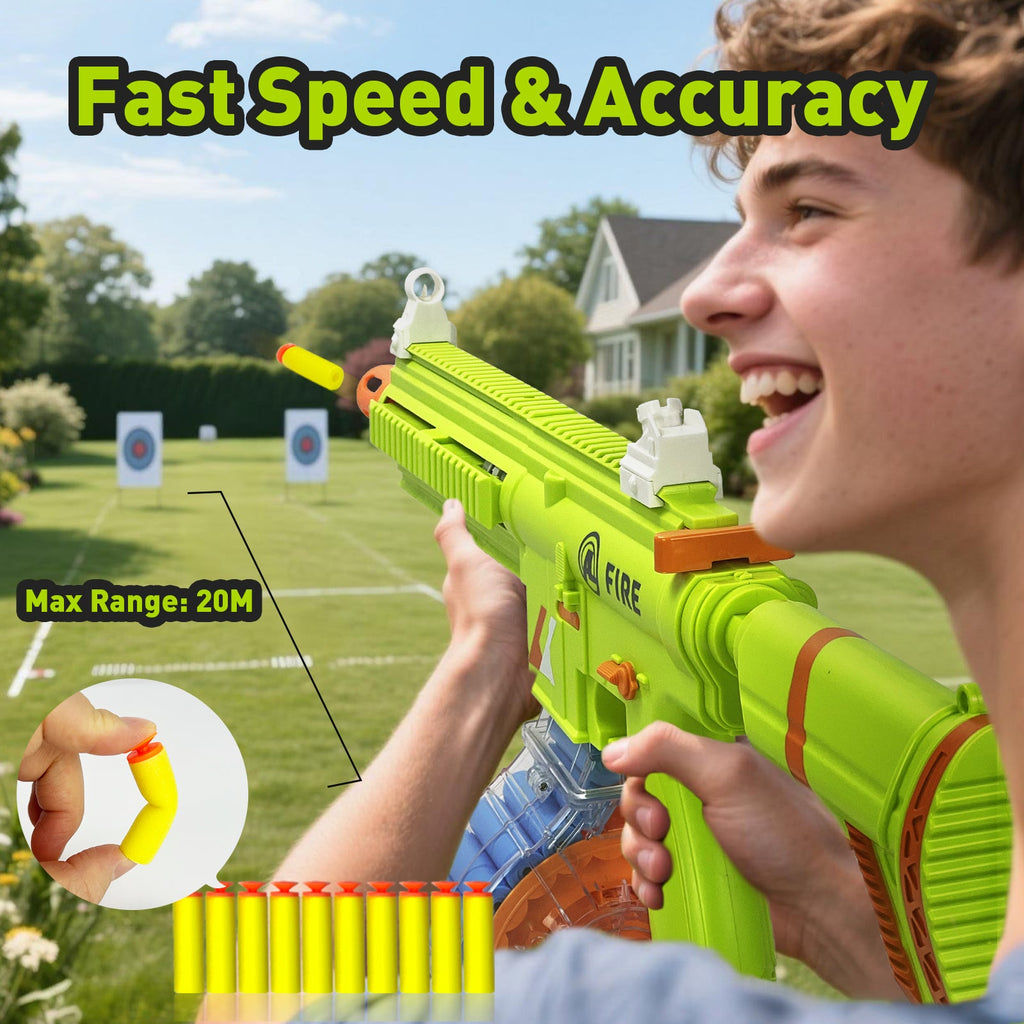 H416 Semi-Automatic Foam Dart Blaster – Shell Ejection, Rechargeable Battery & 22-Round Magazine